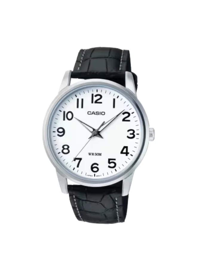 CASIO Men's Analog Display Watch With Black Leather Strap - MTP-1303L-7B