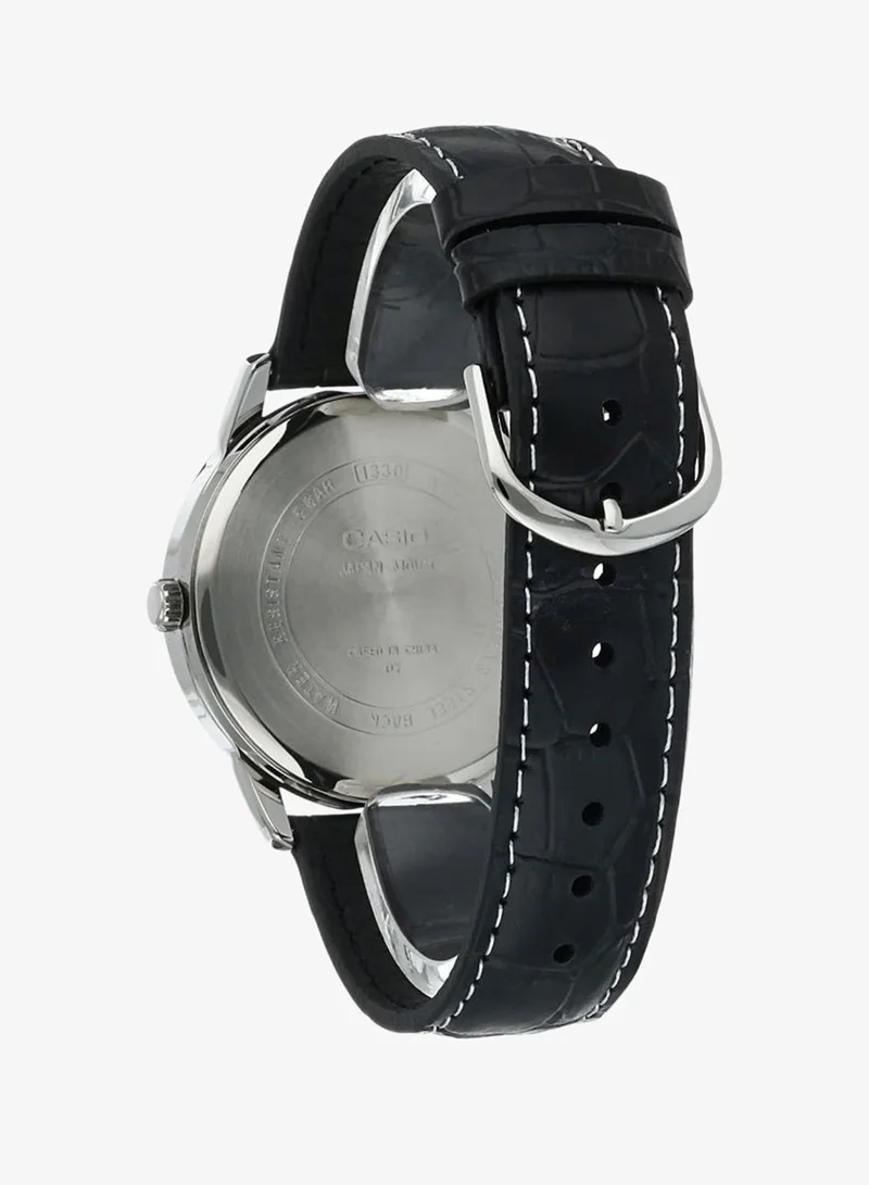 Casio Men's Analog Display Watch With Black Leather Strap - MTP-1303L-7B