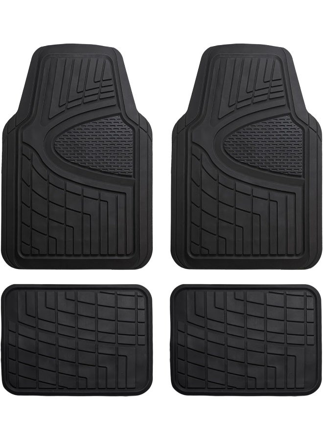 F11311 Black Universal Fit Heavy Duty Rubber Automotive Floor Mats - Image 1