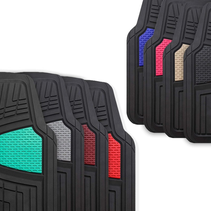 F11311 Black Universal Fit Heavy Duty Rubber Automotive Floor Mats - Image 3