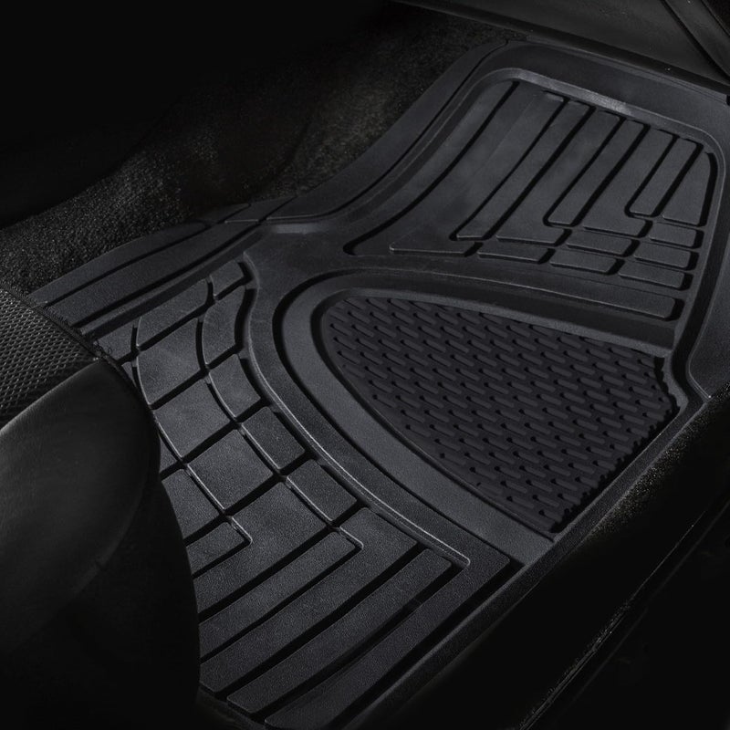 F11311 Black Universal Fit Heavy Duty Rubber Automotive Floor Mats - Image 5