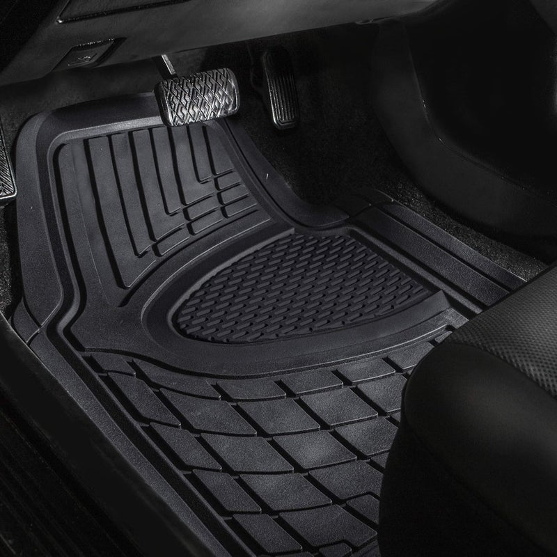 F11311 Black Universal Fit Heavy Duty Rubber Automotive Floor Mats - Image 4