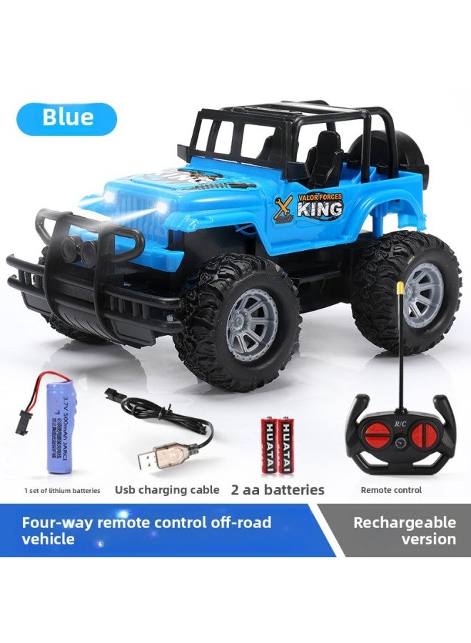 Remote Control Car Charging Wireless Racing Off-road High-speed Fan Small Electric 3 Years Old 4 Children Boy Toy Car-Color:Remote Control Off-road Vehicle—red-Scale:Rechargeable Model [1 Set Of 4 Times Battery Life Lithium Batteries + 1 Original Battery  - Image 3