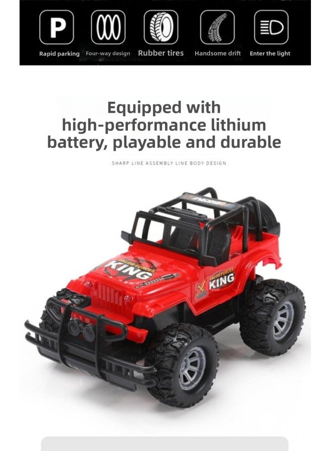 Remote Control Car Charging Wireless Racing Off-road High-speed Fan Small Electric 3 Years Old 4 Children Boy Toy Car-Color:Remote Control Off-road Vehicle—red-Scale:Rechargeable Model [1 Set Of 4 Times Battery Life Lithium Batteries + 1 Original Battery  - Image 4