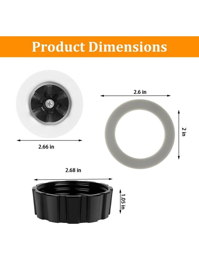 HenSinTc Replacement parts for Hamilton Beach blender blades with blade seal, bottom cover and 2 rubber O-rings - Image 2