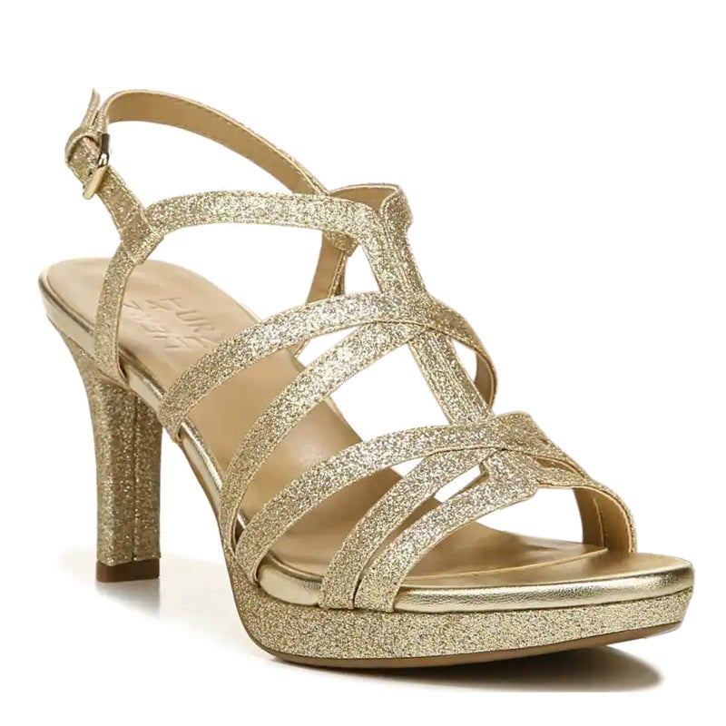 Naturalizer Womens Baylor Heeled Sandal, Gold, 11 US - Image 1