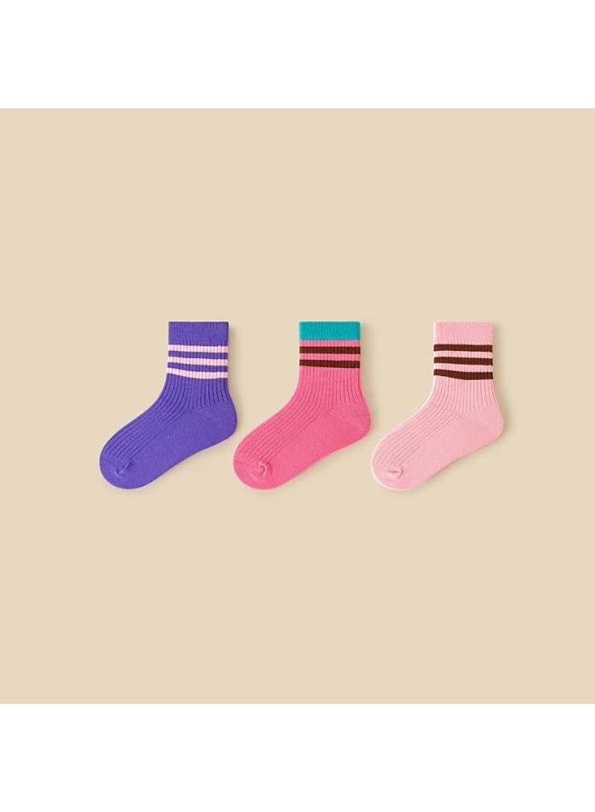 Minibala children's Socks Boys And Girls Baby Cotton Moisture-absorbing Mid-calf Socks Spring And Autumn - Image 1