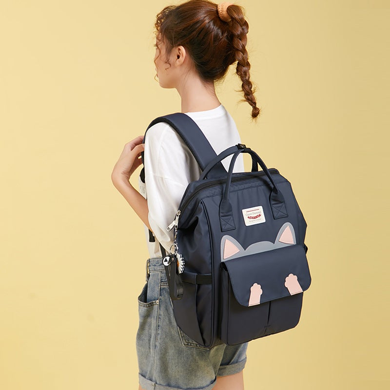 Junior High School Student Schoolbag Female Korean Version Of High Color Value Large Capacity High School Student Shoulder Bag Travel Leisure Backpack A Generation Of Hair - Image 2