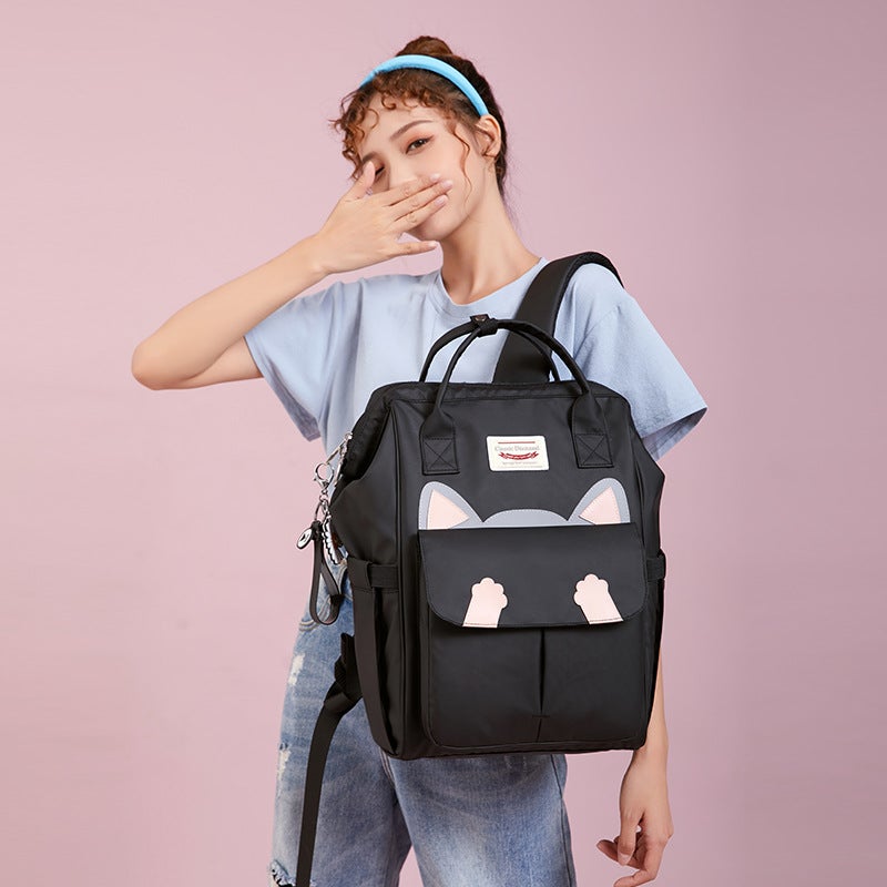 Junior High School Student Schoolbag Female Korean Version Of High Color Value Large Capacity High School Student Shoulder Bag Travel Leisure Backpack A Generation Of Hair - Image 3