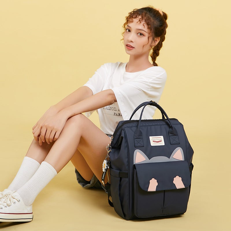 Junior High School Student Schoolbag Female Korean Version Of High Color Value Large Capacity High School Student Shoulder Bag Travel Leisure Backpack A Generation Of Hair - Image 4