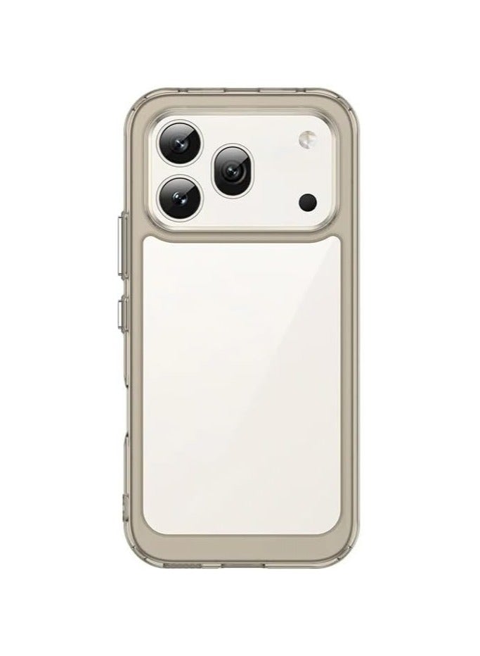 Case compatible with Honor 600 Pro 5G，features a hard, transparent acrylic back panel and a soft, thickened TPU bumper for enhanced drop and shock protection; designed for the Honor 600 Pro