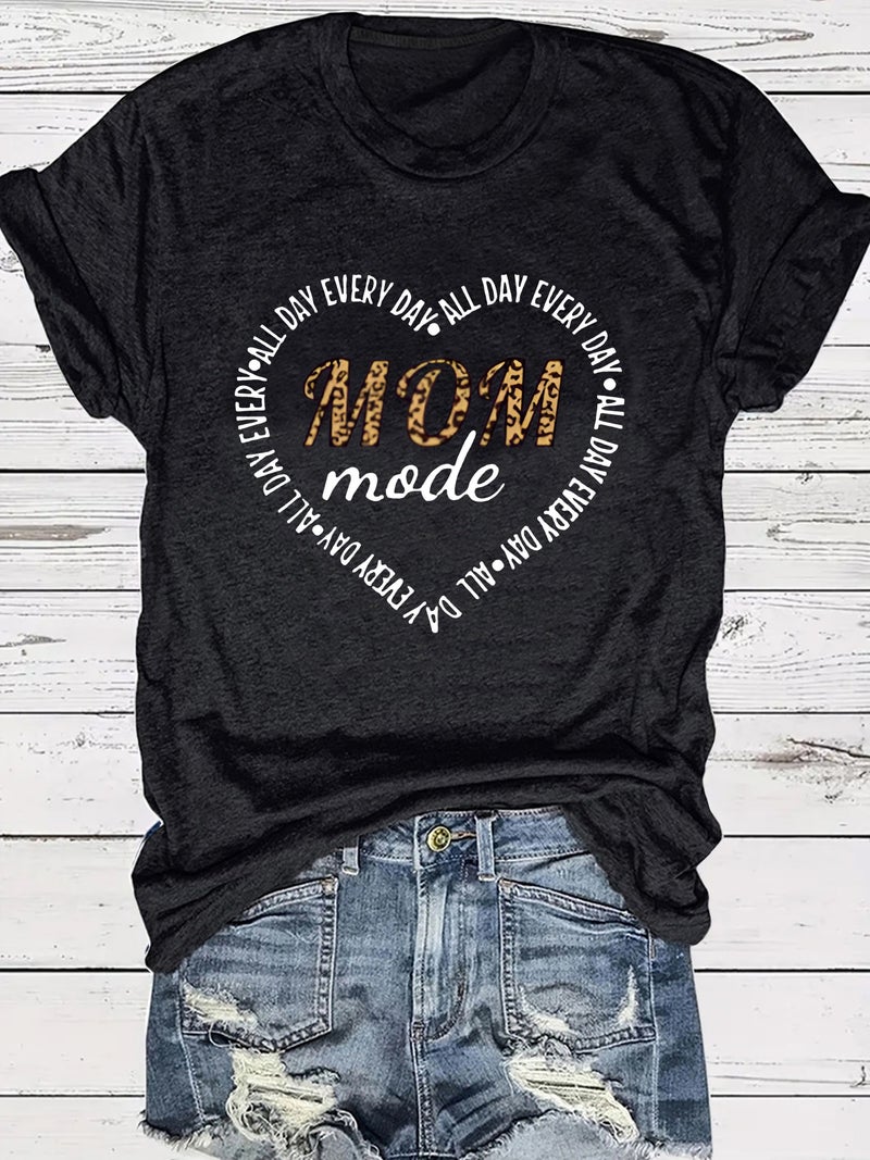 Summer Women'S Mother'S Day Pattern Round Neck Short Sleeve Casual Fashion Explosions T-Shirt - Image 1