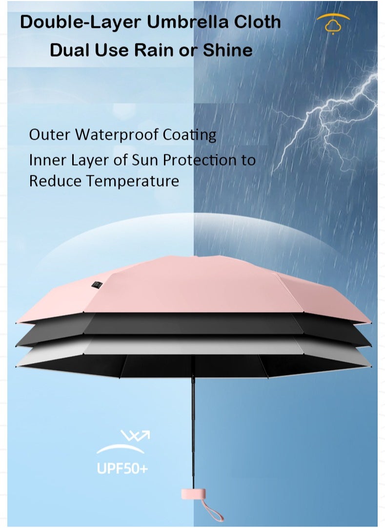 Generic - Portable Mini Folding Umbrella,Ultra-Light Pocket Umbrella,UV Protection,Includes Storage Box - Image 1