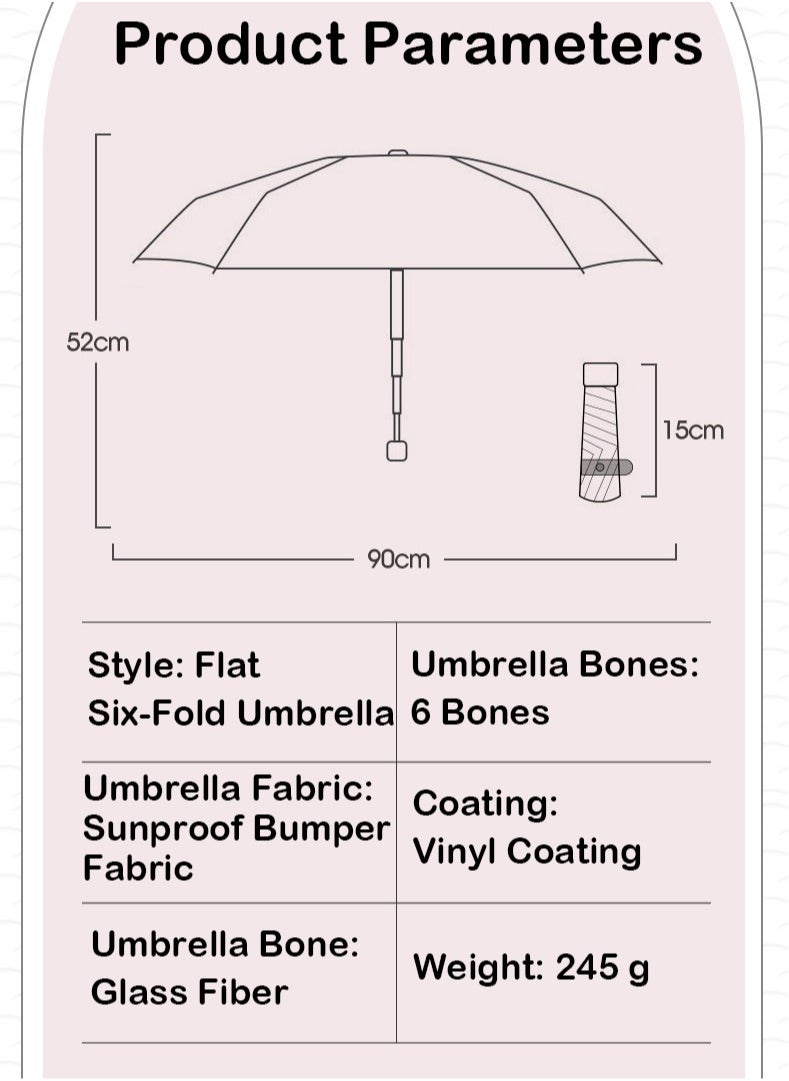 Generic - Portable Mini Folding Umbrella,Ultra-Light Pocket Umbrella,UV Protection,Includes Storage Box - Image 1