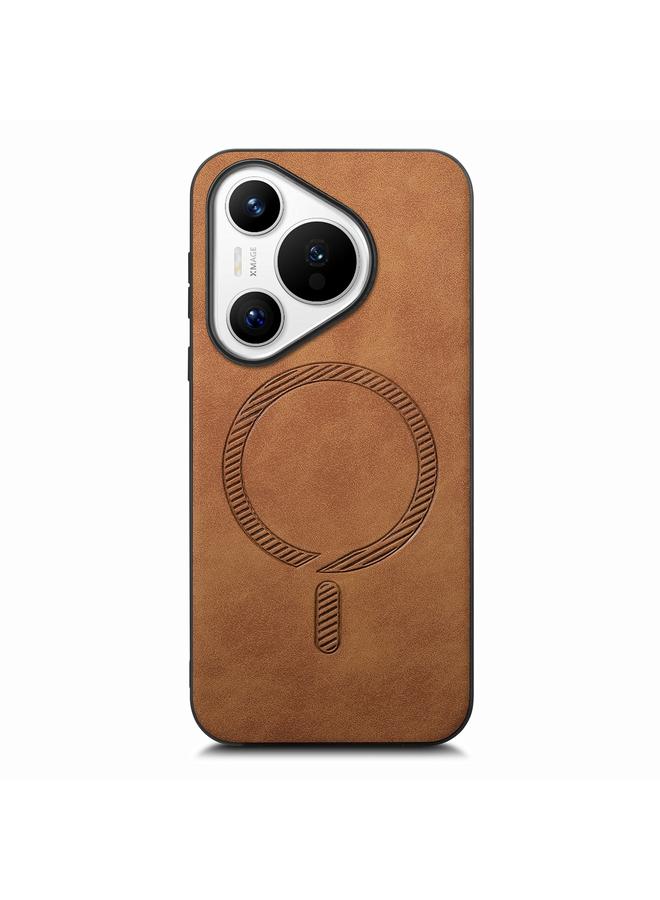 The Bros Phone Case For Huawei Pura 70 Pro+ Solid Color Retro Magsafe PU Back Cover Phone Phone Case - Image 1