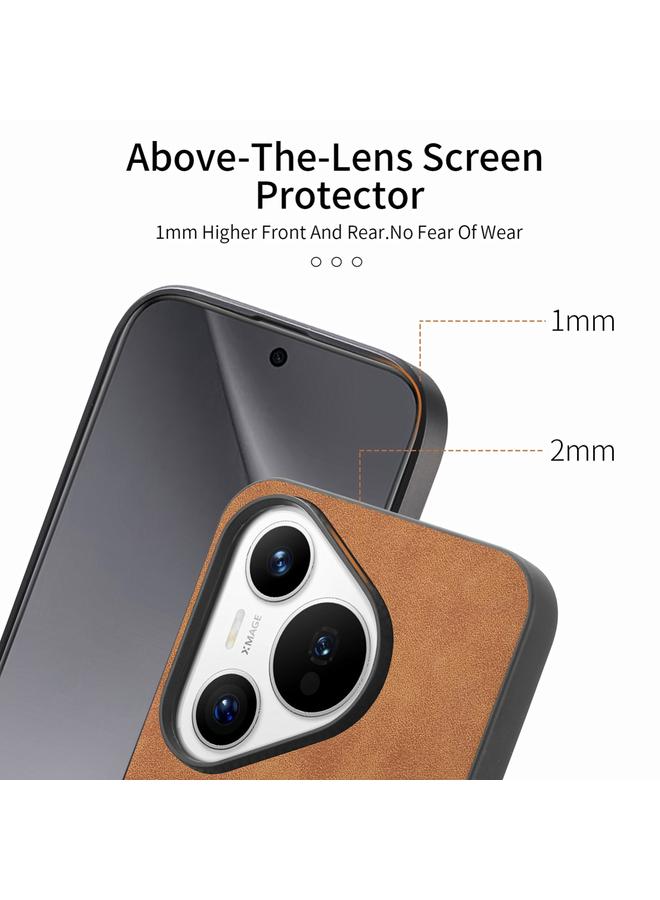 The Bros Phone Case For Huawei Pura 70 Pro+ Solid Color Retro Magsafe PU Back Cover Phone Phone Case - Image 3