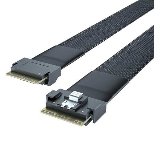 10Gtek 24G SlimSAS SFF-8654 to SFF-8654 Cable, 8i Internal Cable, SAS 4.0, 100-ohm, Compatible with Servers, Storage Systems, Workstations & High-Performance Computing, 0.5-m(1.65ft) - Image 1