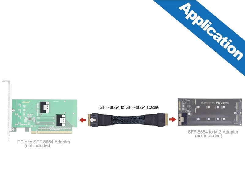 10Gtek 24G SlimSAS SFF-8654 to SFF-8654 Cable, 8i Internal Cable, SAS 4.0, 100-ohm, Compatible with Servers, Storage Systems, Workstations & High-Performance Computing, 0.5-m(1.65ft) - Image 5