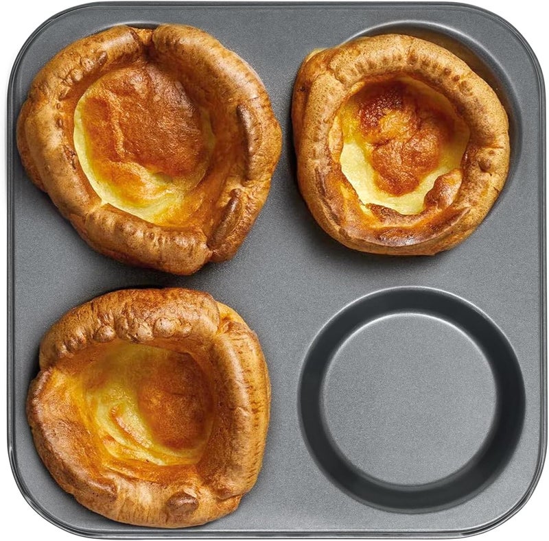 وينسم صينية بودينج يوركشاير وينسوم ( Yorkshire Pudding Tray) مكونة من 4 أكواب لصنع المافن، منتج عالي الجودة مقاوم للالتصاق، مناسبة للخبز في الفرن أو التحميص. (عبوة واحدة) - Image 1