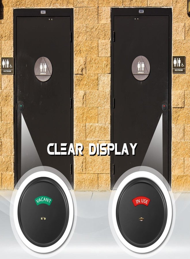 Tandefio 1 Pcs Deadbolt with Occupancy Indicator, Vacant Occupied Bathroom Lock 304 Stainless Steel Lock Indicator for Commercial Restroom Fit Door Thickness from 1 3/8" to 2", Satin Chrome (Black) - Image 5