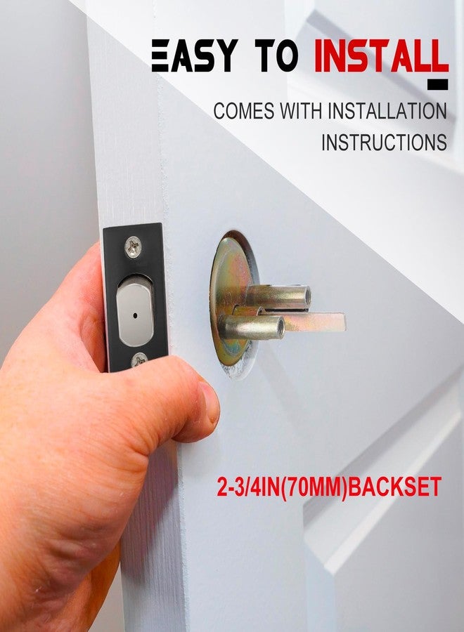 Tandefio 1 Pcs Deadbolt with Occupancy Indicator, Vacant Occupied Bathroom Lock 304 Stainless Steel Lock Indicator for Commercial Restroom Fit Door Thickness from 1 3/8" to 2", Satin Chrome (Black) - Image 4