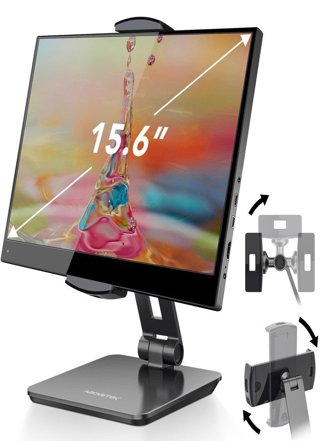 AboveTEK Business Kiosk Aluminum Tablet iPad Stand, 360° Swivel Tablet & Phone Holders for Any 4"-15.6" Display Tablets/Cell Phones/Portable Monitor, Sturdy for Store POS Office (Grey) - Image 1