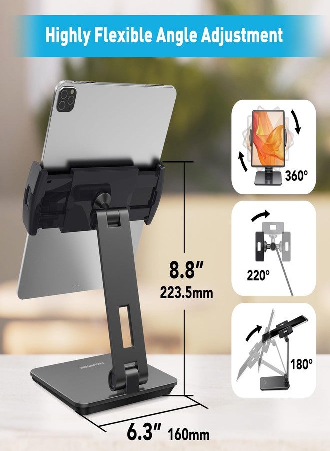 AboveTEK Business Kiosk Aluminum Tablet iPad Stand, 360° Swivel Tablet & Phone Holders for Any 4"-15.6" Display Tablets/Cell Phones/Portable Monitor, Sturdy for Store POS Office (Grey) - Image 4