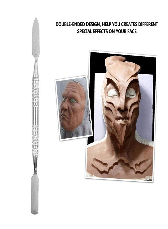 TMISHION Wax Spatula, Stainless Steel Double-Ended Scar Wax Spatula Applicator Special Effects FX Makeup Tool(S - Image 5