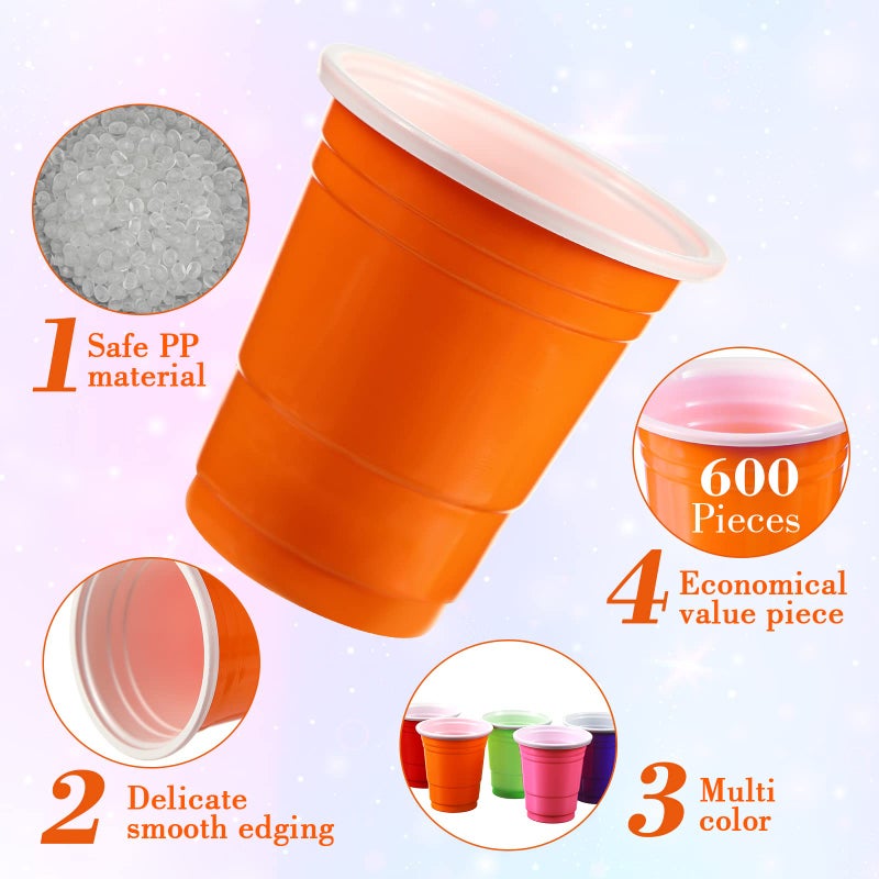 Mimorou 600 Pack 2 Oz Plastic Shot Glasses Disposable Plastic Shot Cups Mini Multicolor Party Cups for BBQ Christmas Party Tastings Sample Picnic Camping Daily Life Wedding  6 Colors - Image 3