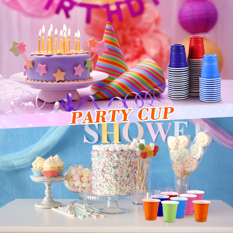 Mimorou 600 Pack 2 Oz Plastic Shot Glasses Disposable Plastic Shot Cups Mini Multicolor Party Cups for BBQ Christmas Party Tastings Sample Picnic Camping Daily Life Wedding  6 Colors - Image 5