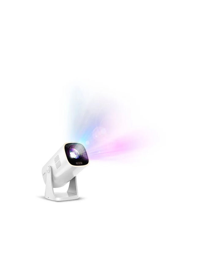 Portable LED Projector, Image Technology DLP, 1080P Native Resolution With Max Input 1080P With Wi-Fi Luminos Preloaded App And Built In 2x5 Watts Stereo Speaker NPX230/INT White NPX230/INT White