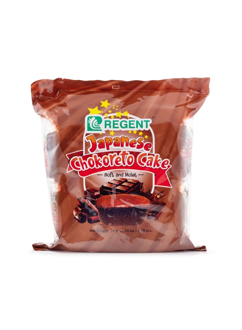 ريجنت كعكة تشوكوريتو اليابانية الناعمة والرطبة 34 جرام × 10 قطع. - Image 1