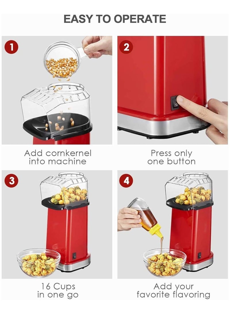 Popcorn Machine | Oil-Free Popcorn Maker with Measuring Cup & Butter Melting Tray | Fast 3-Minute Popcorn for Home, Kids, Movie Nights & Parties  - Image 2
