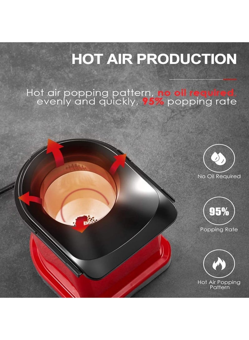 Popcorn Machine | Oil-Free Popcorn Maker with Measuring Cup & Butter Melting Tray | Fast 3-Minute Popcorn for Home, Kids, Movie Nights & Parties  - Image 3