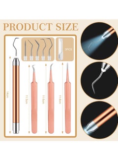 Excefore LED Weeding Tools for Vinyl, 6 Pcs Retractable Pen and Tweezers for Removing Tiny Vinyl Paper and Iron on Projects Cuts for Weeding DIY Craft  - Image 3