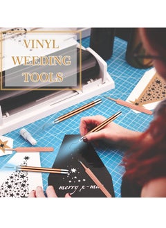Excefore LED Weeding Tools for Vinyl, 6 Pcs Retractable Pen and Tweezers for Removing Tiny Vinyl Paper and Iron on Projects Cuts for Weeding DIY Craft  - Image 2