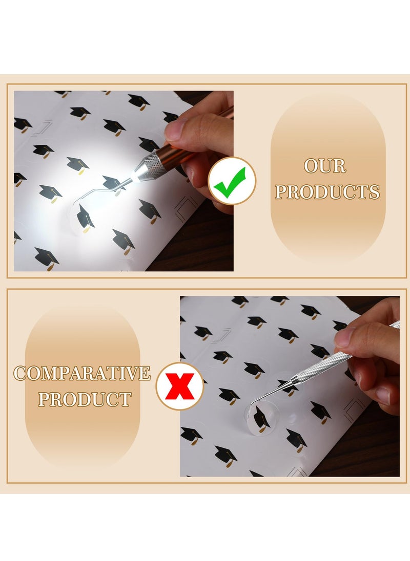 Excefore - LED Weeding Tools for Vinyl, 6 Pcs Retractable Pen and Tweezers for Removing Tiny Vinyl Paper and Iron on Projects Cuts for Weeding DIY Craft - Image 1