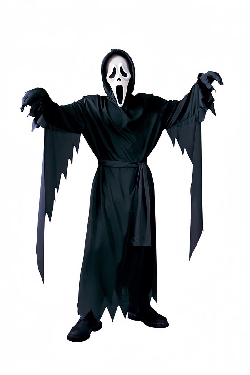 GGEROU Scream Ghost Face Fancy Dress Costume with Mask, Scary Halloween Dress Up Horror Costume Set for Adult - Image 1
