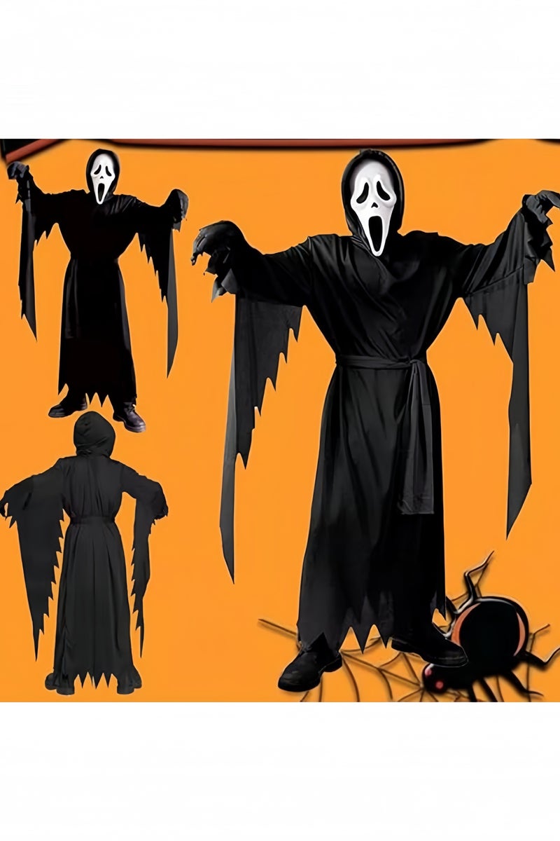 GGEROU Scream Ghost Face Fancy Dress Costume with Mask, Scary Halloween Dress Up Horror Costume Set for Adult - Image 5