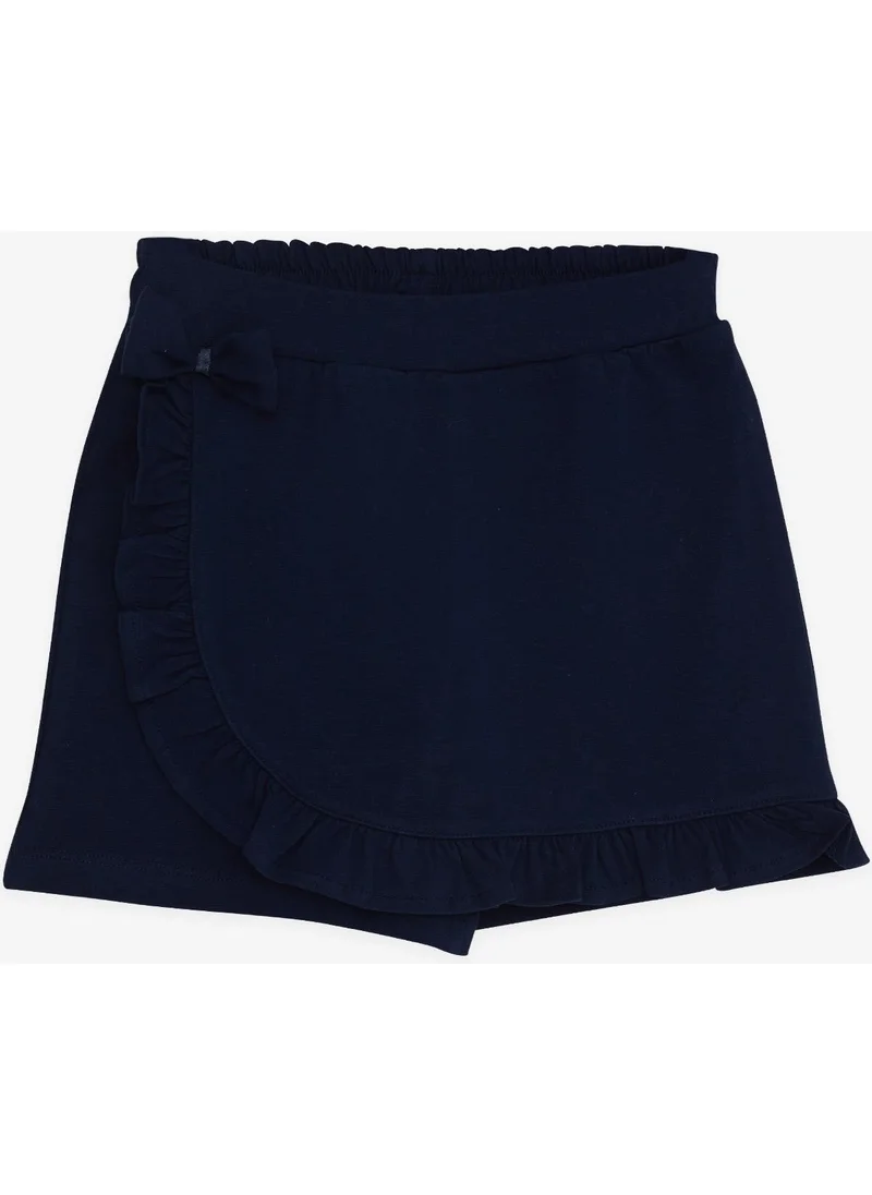 Breeze Girl Skirt Shorts with Frills and Bows, 1.5-5 Years, Navy Blue