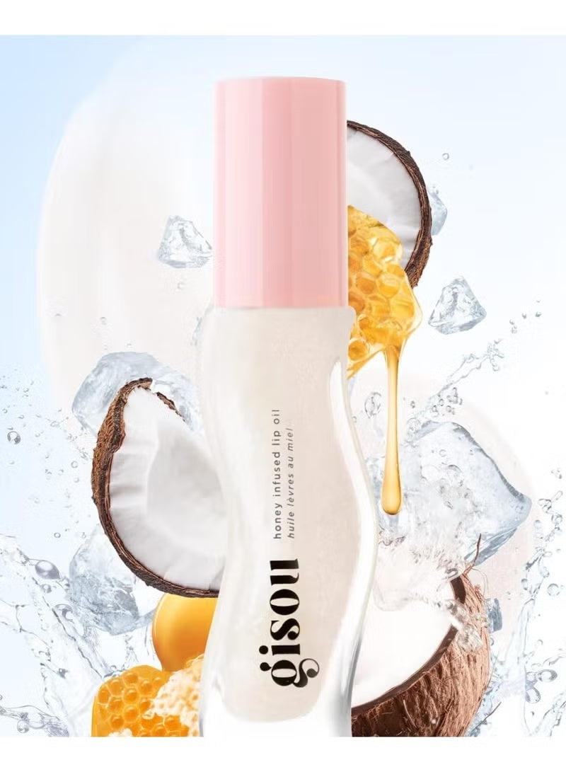Gisou Honey Infused Lip Oil Set 6 × 8Ml – Cherry On The Cake, Honey Gold Shimmer, Mango Passion Punch, Watermelon Sugar, Strawberry Sorbet & Coconut Frost | Hydrating High- Shine