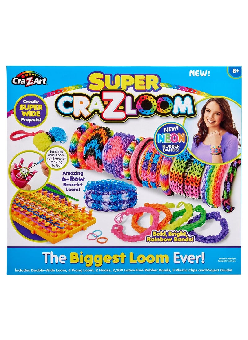 CraZLoom Super Cra-Z-Loom Bands Kit, Rubber Bands for Bracelet Making Kit DIY Art