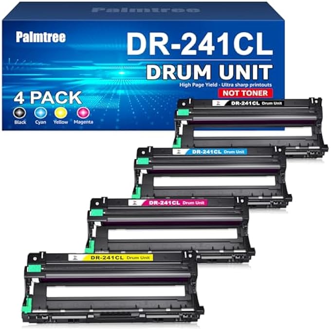 DR-241CL DR 241CL DRUM UNIT COMPATIBLE WITH BROTHER DR-241CL FOR BROTHER MFC 9332CDW DRUM DCP 9022CDW MFC 9142CDN HL-3142CW HL-3152CDW HL-3150CDW HL-3140CW MFC-9332CDW (PACK OF 4)