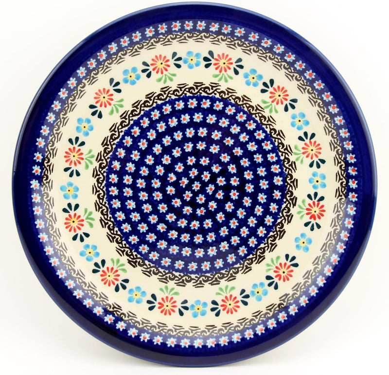 Polish Pottery Market Polish Pottery 11 Inch Dinner Plate from Zaklady Boleslawiec in Timeless Daisy Delight Design - Image 2
