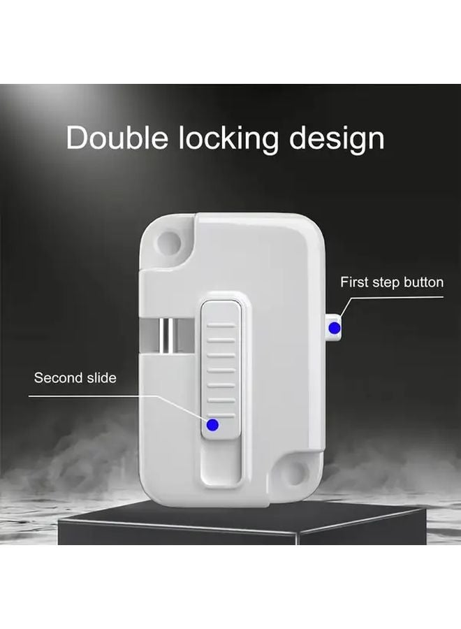 White Adjustable Window Security Lock Self Adhesive No Drilling Ventilation Restrictor - Image 5