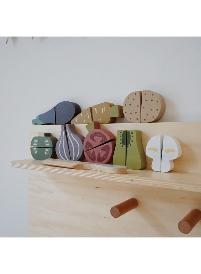 Nunukids Planar Vegetables Cut And Cut Play Toys Jigsaw Puzzle Puzzle Wooden Toys Wholesale-Color:nunukids Flat Vegetable Cut - Image 5