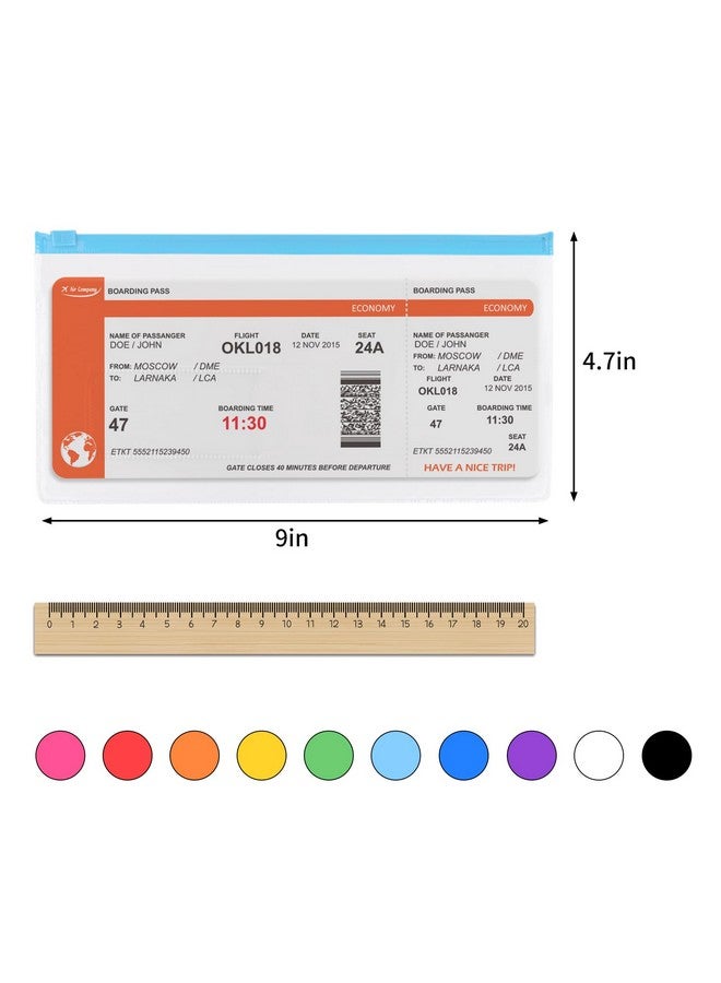 EOOUT 32Pcs Poly Zip Envelope, Reusable Envelopes, Pencil Case Bulk, Bill Bag, 9'' X 4.7'', A6 Size, 10 Colors, For Cash School And Office Supplies  - Image 2
