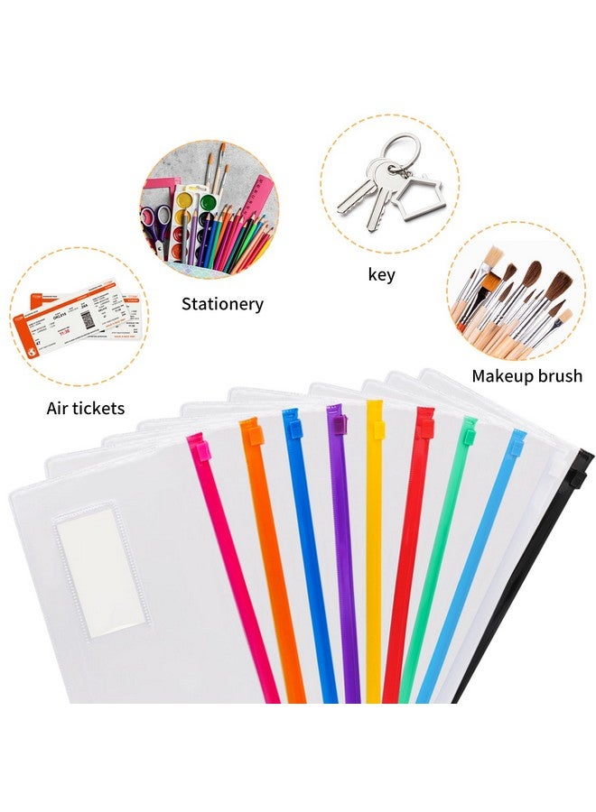 EOOUT 32Pcs Poly Zip Envelope, Reusable Envelopes, Pencil Case Bulk, Bill Bag, 9'' X 4.7'', A6 Size, 10 Colors, For Cash School And Office Supplies  - Image 4