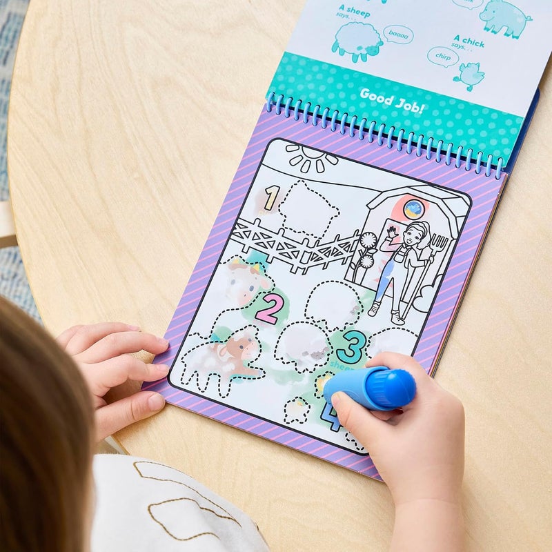 Melissa & Doug Ms Rachel Water Wow Count Color Reveal Activity Pad Reusable Mess Free Water Coloring Book with Chunky Water Pen Early Learning Travel Toy for Toddlers Kids Age 3+ - Image 2
