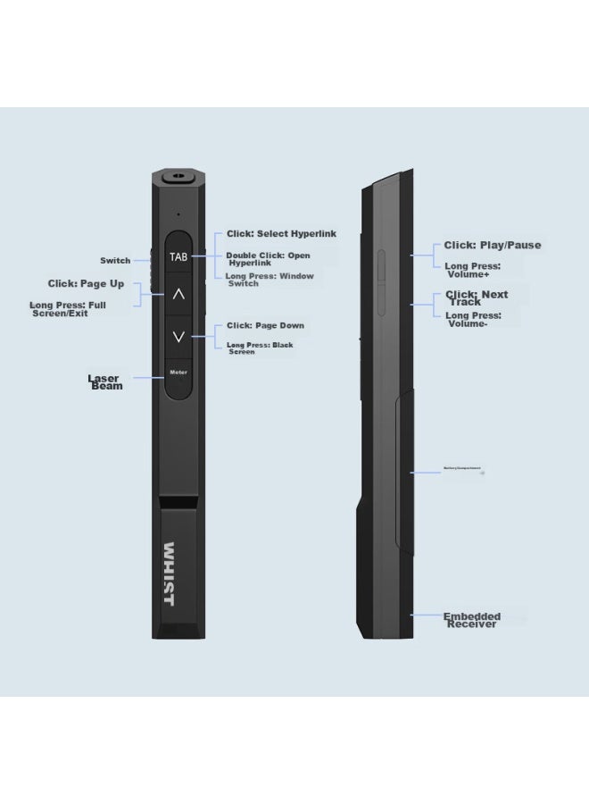 Whist G61 Green Laser Pointer, Led Screen Dedicated Laser Pen, Ppt Presentation Pointer, Teacher's Teaching Wand, Large Public Lecture Pointer, Wireless Remote Control Presenter For Meetings - Image 2